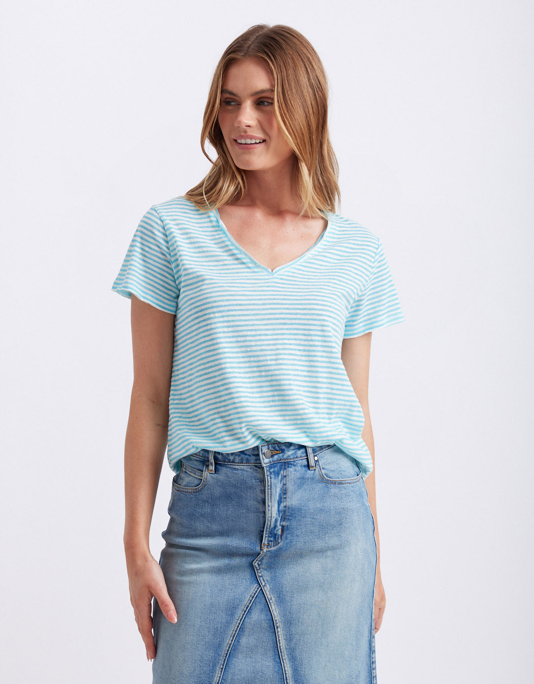 white-co-sorbet-stripe-vee-neck-tee-azure-blue-womens-clothing