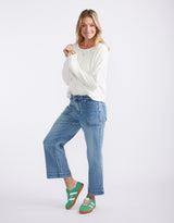 Sorrento Raw Edge Knit - White