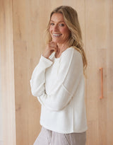 Sorrento Raw Edge Knit - White