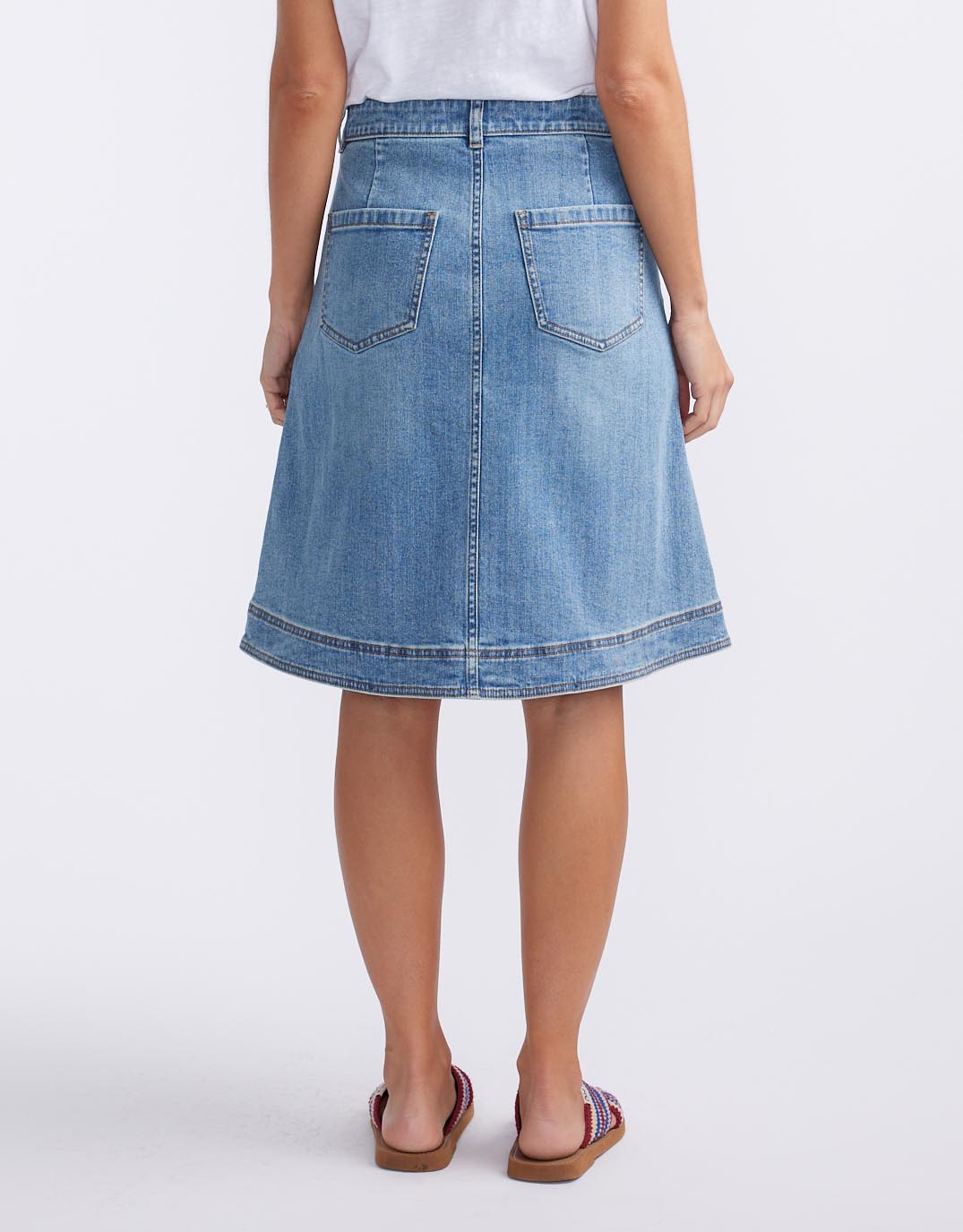 Stevie Denim Skirt - Mid Wash