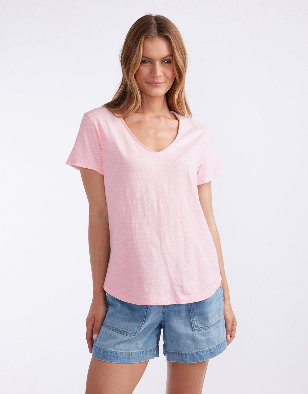 white-co-summer-vee-tee-coral-pink-womens-clothing