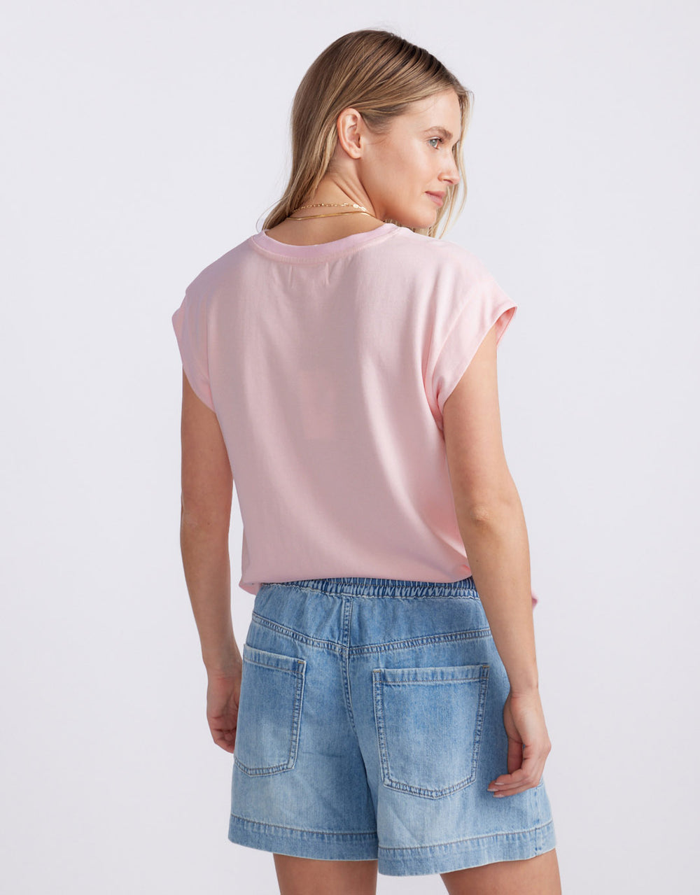 The Edit Cap Sleeve Tank - Pale Pink