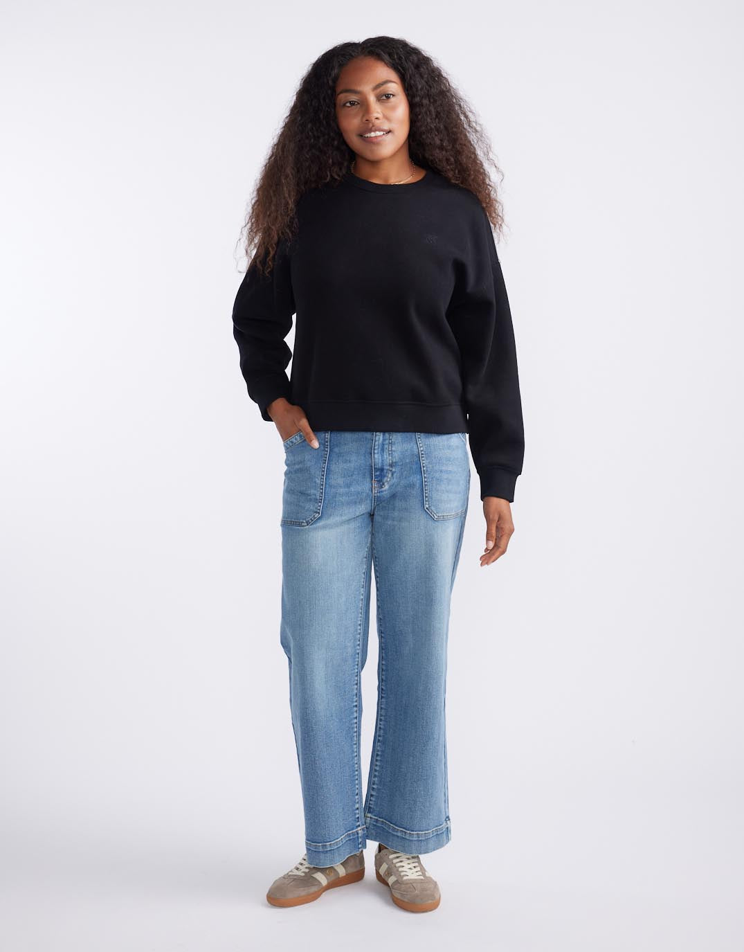 white-co-the-lounger-crew-black-womens-clothing