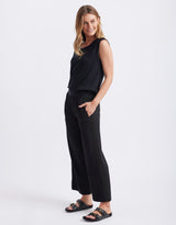 Timeless Spring 7/8 Ponti Pant - Black/Black Stripe