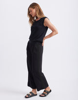 Timeless Spring 7/8 Ponti Pant - Black/Black Stripe