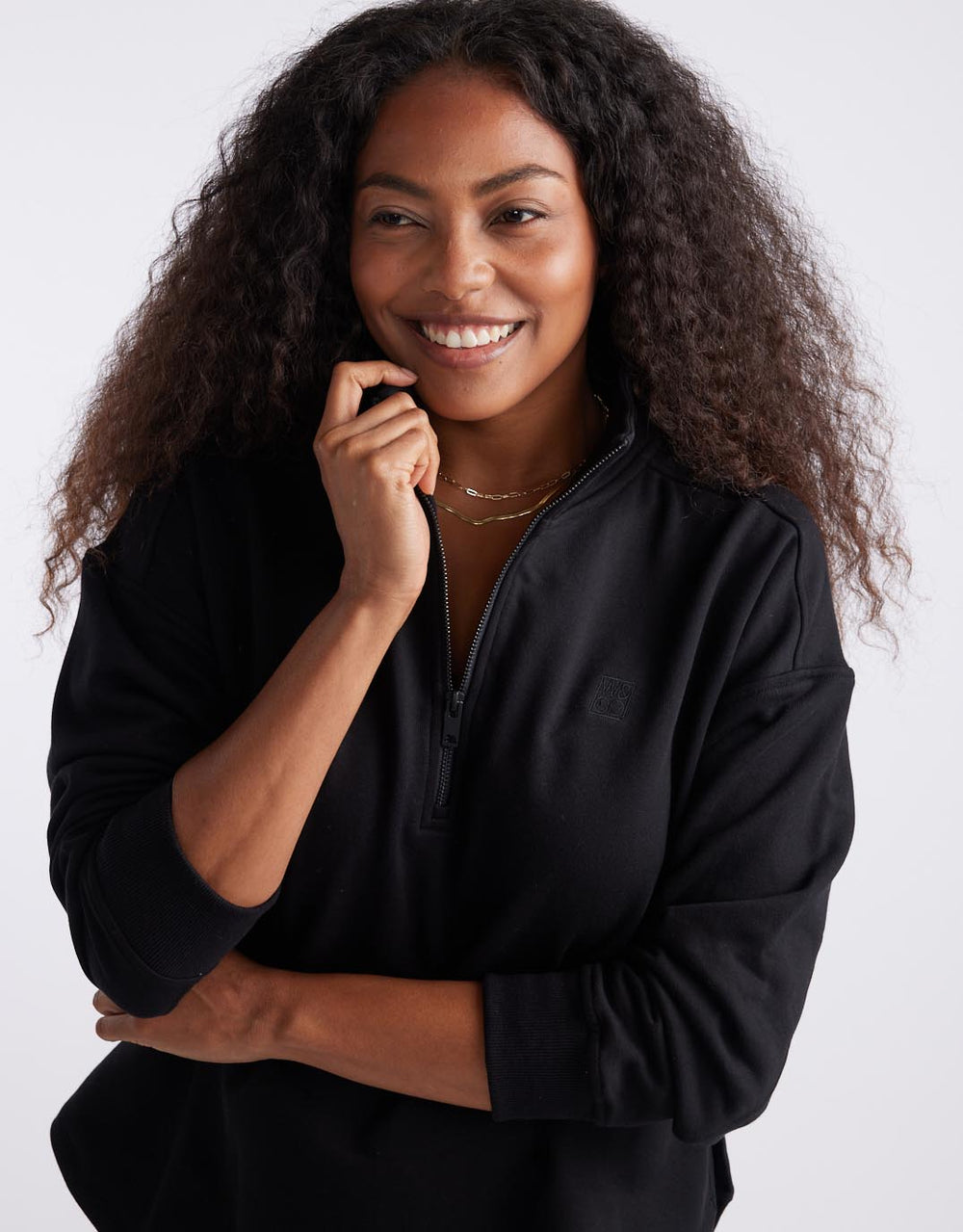 white-co-unwind-half-zip-sweater-black-womens-clothing