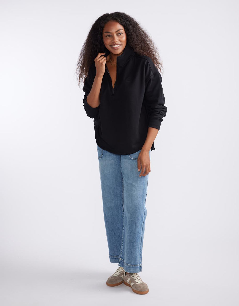 white-co-unwind-half-zip-sweater-black-womens-clothing