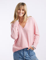 white-co-upstate-double-cuff-knit-jumper-pink-marle-grey-marle-womens-clothing