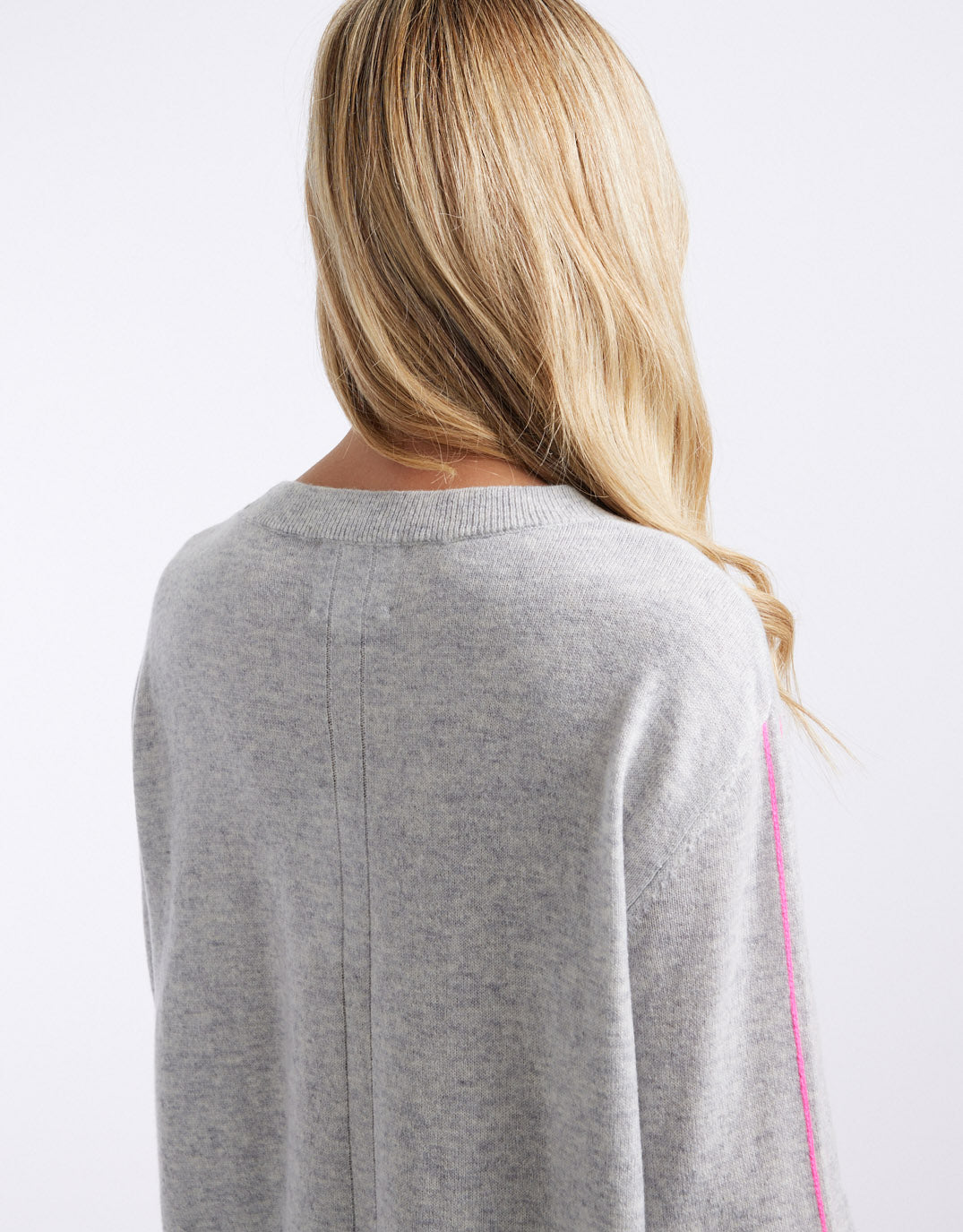 white-co-west-village-round-neck-knit-grey-marle-neon-pink-womens-clothing