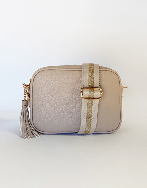 Zoe Crossbody Bag - Stone/Natural Lurex Stripe