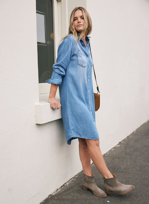 Cleo Vintage Dress - Denim