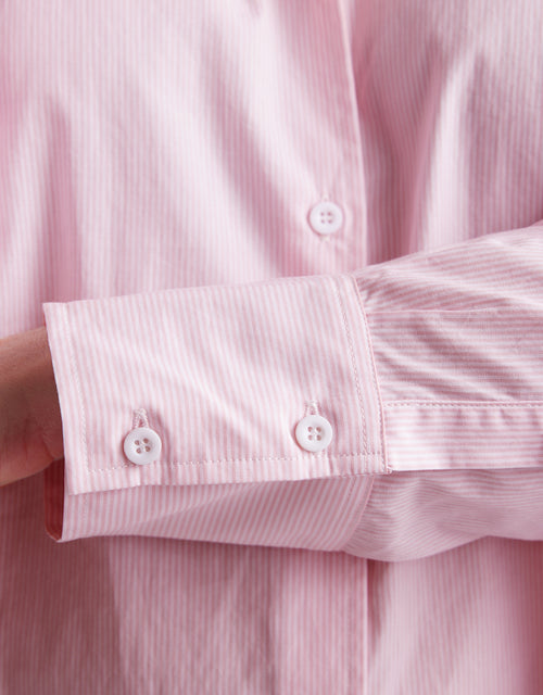 Hayley Classic Shirt - Pale Pink Stripe