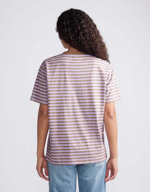 Relaxed Tee - Lilac/Chocolate