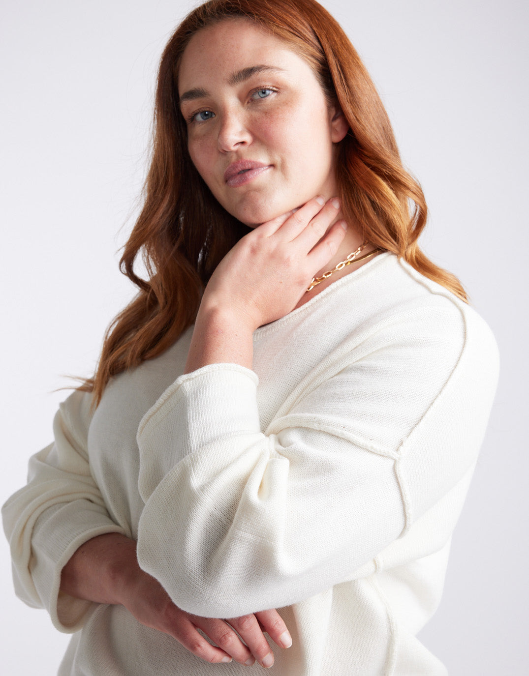 Sorrento Raw Edge Knit - White