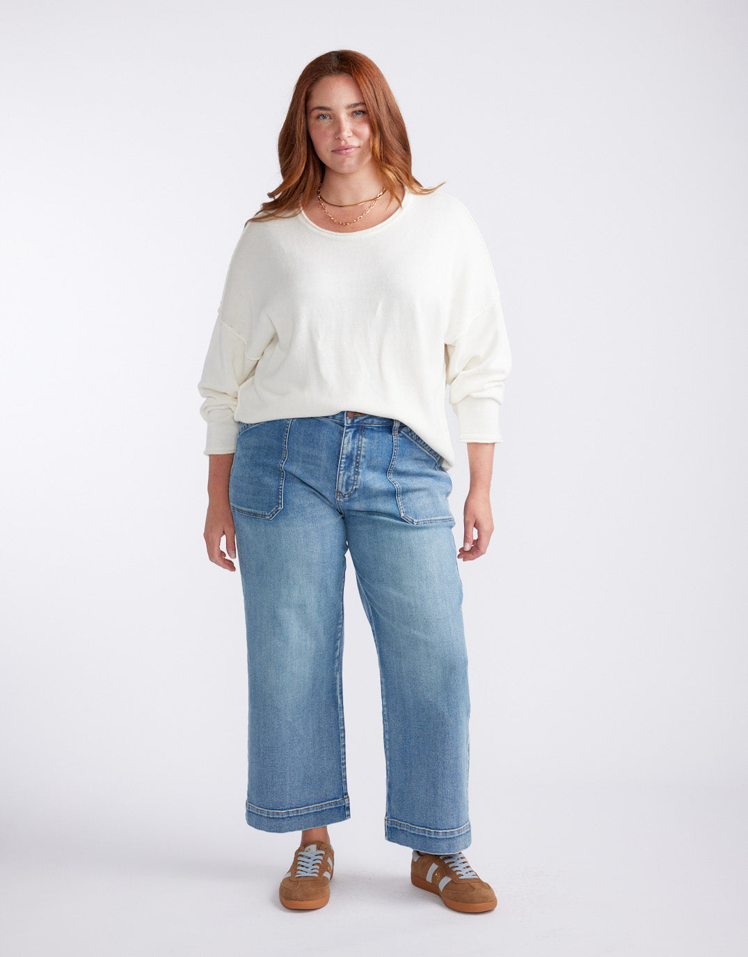 Sorrento Raw Edge Knit - White