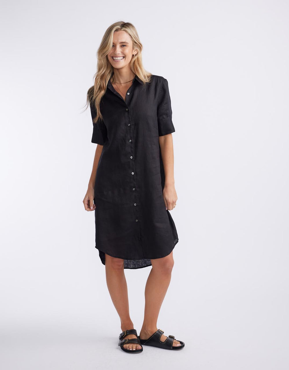 white-ftl-hettie-linen-shirt-dress-black-womens-clothing