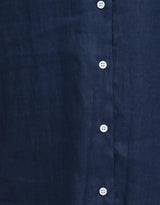 Hettie Linen Shirt Dress - French Navy