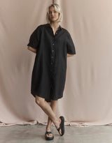 Hettie Shirt Dress - Black