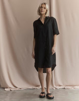 Hettie Shirt Dress - Black
