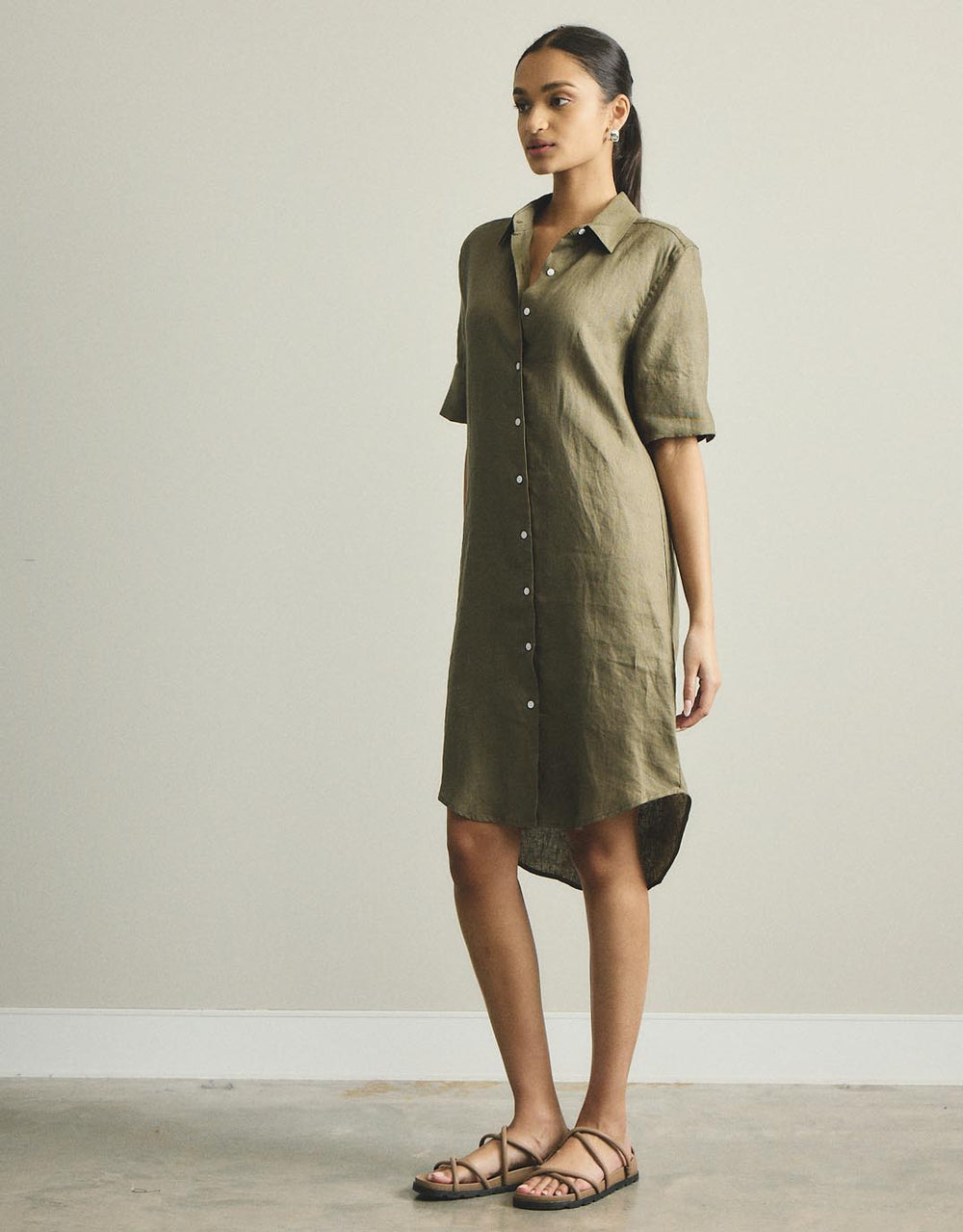 Hettie Shirt Dress - Khaki