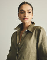 Hettie Shirt Dress - Khaki