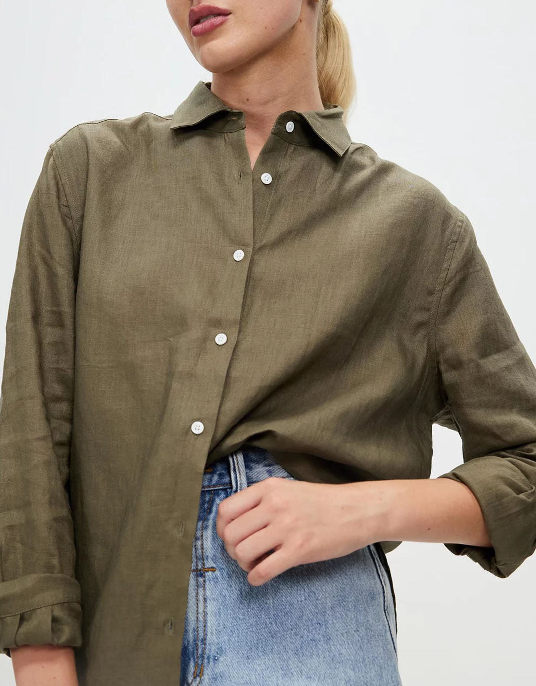 Katie Linen Shirt - Khaki