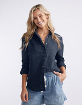 Katie Linen Shirt - Navy