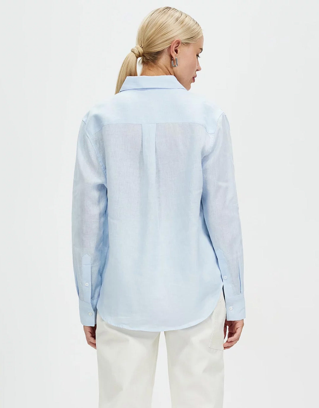 Katie Linen Shirt - Powder Blue