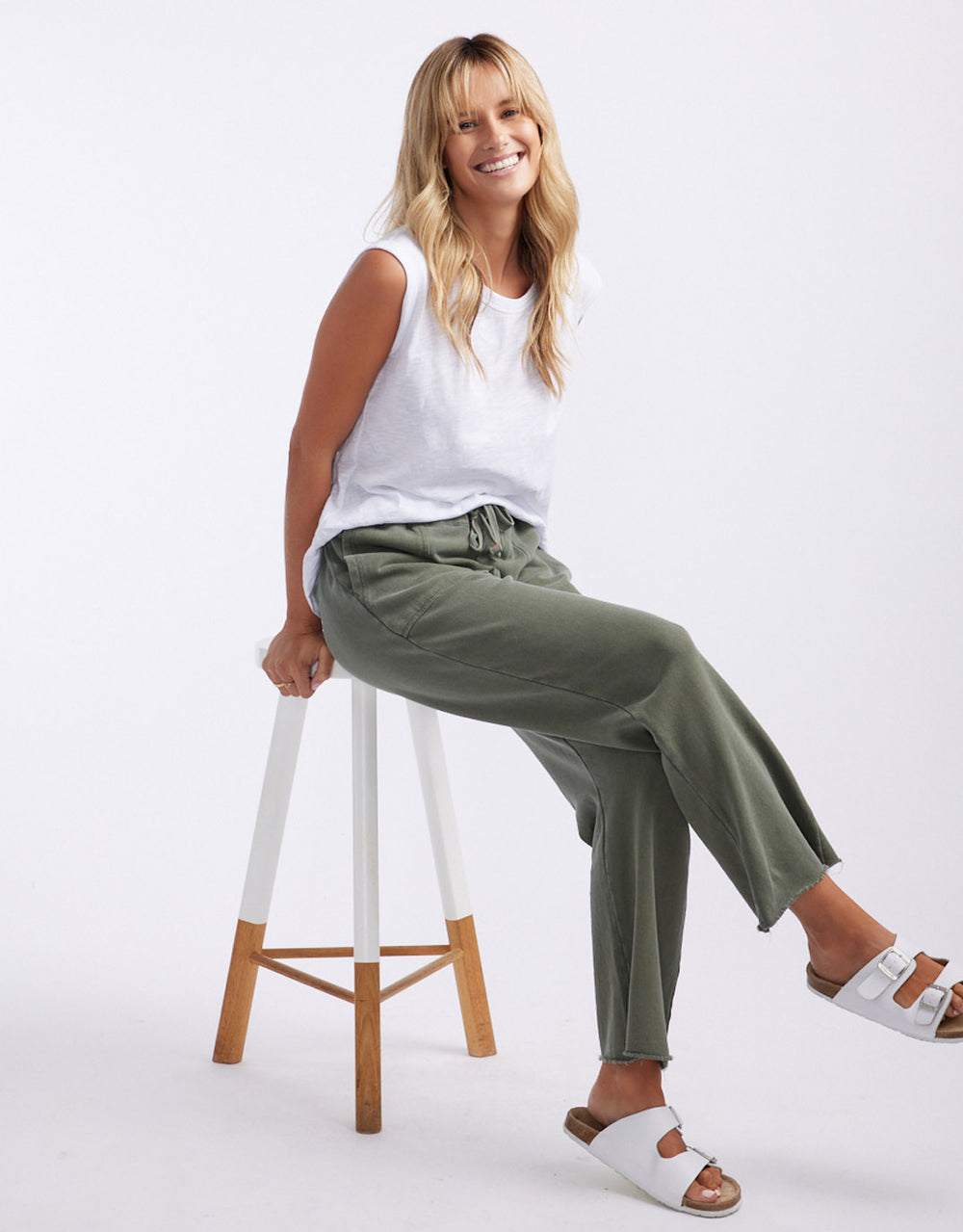 white-co-raw-edge-lounge-pant-washed-khaki-womens-clothing