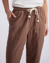 Linen Beach Comber Pant - Chocolate