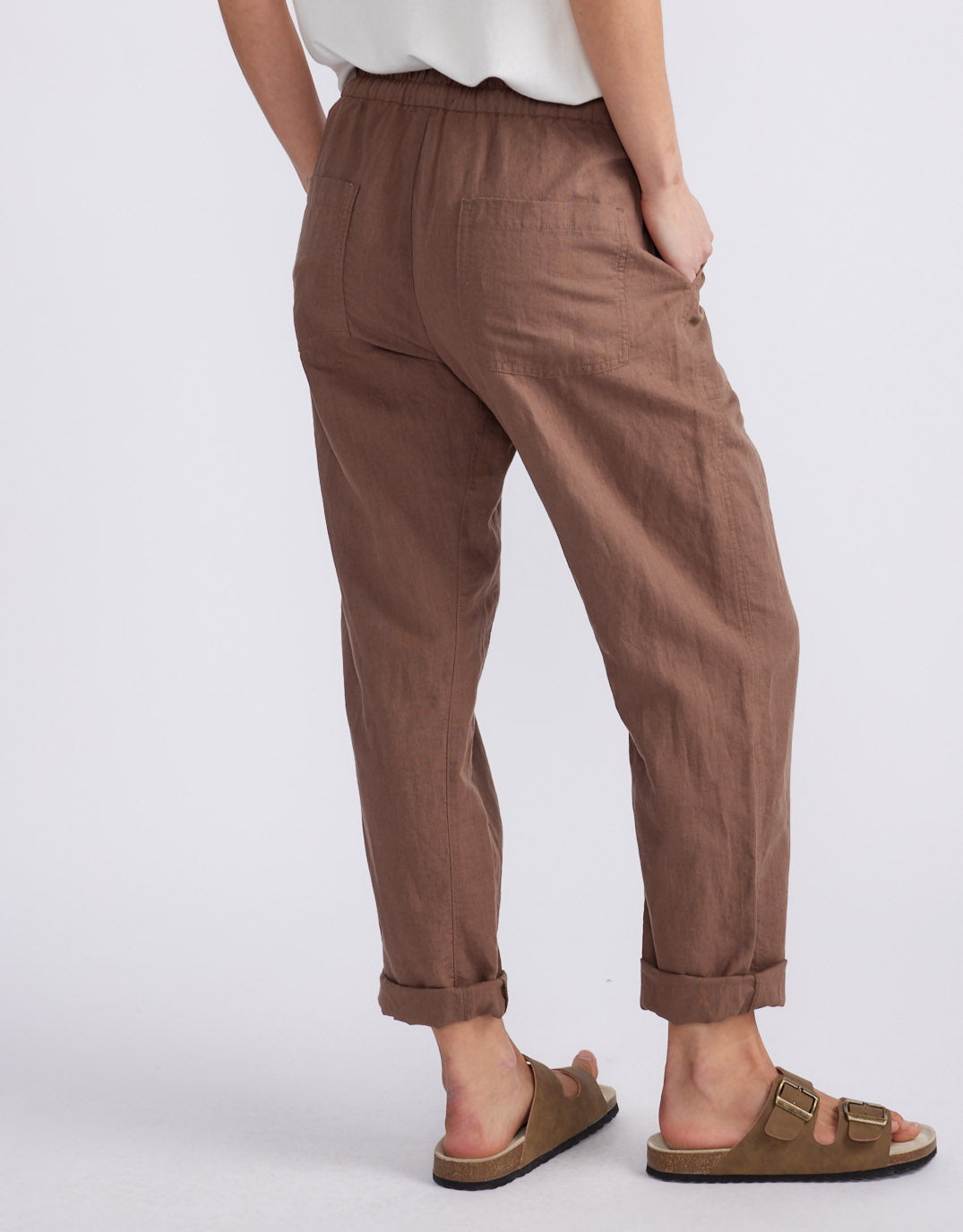 Linen Beach Comber Pant - Chocolate
