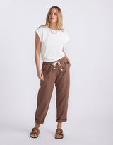 Linen Beach Comber Pant - Chocolate