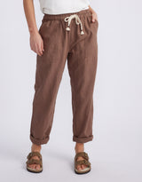 Linen Beach Comber Pant - Chocolate