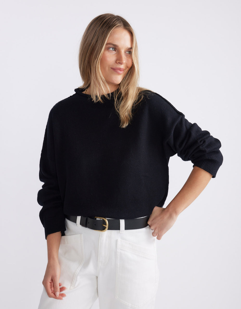 Biarritz Raw Edge Knit - Black