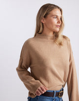 Biarritz Raw Edge Knit -  Mocha