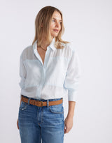 Chloe Panel Shirt - Ice Blue
