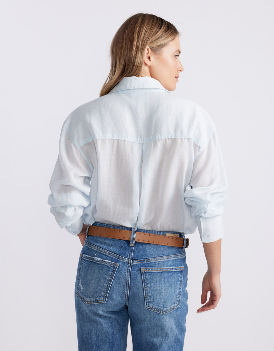Chloe Panel Shirt - Ice Blue