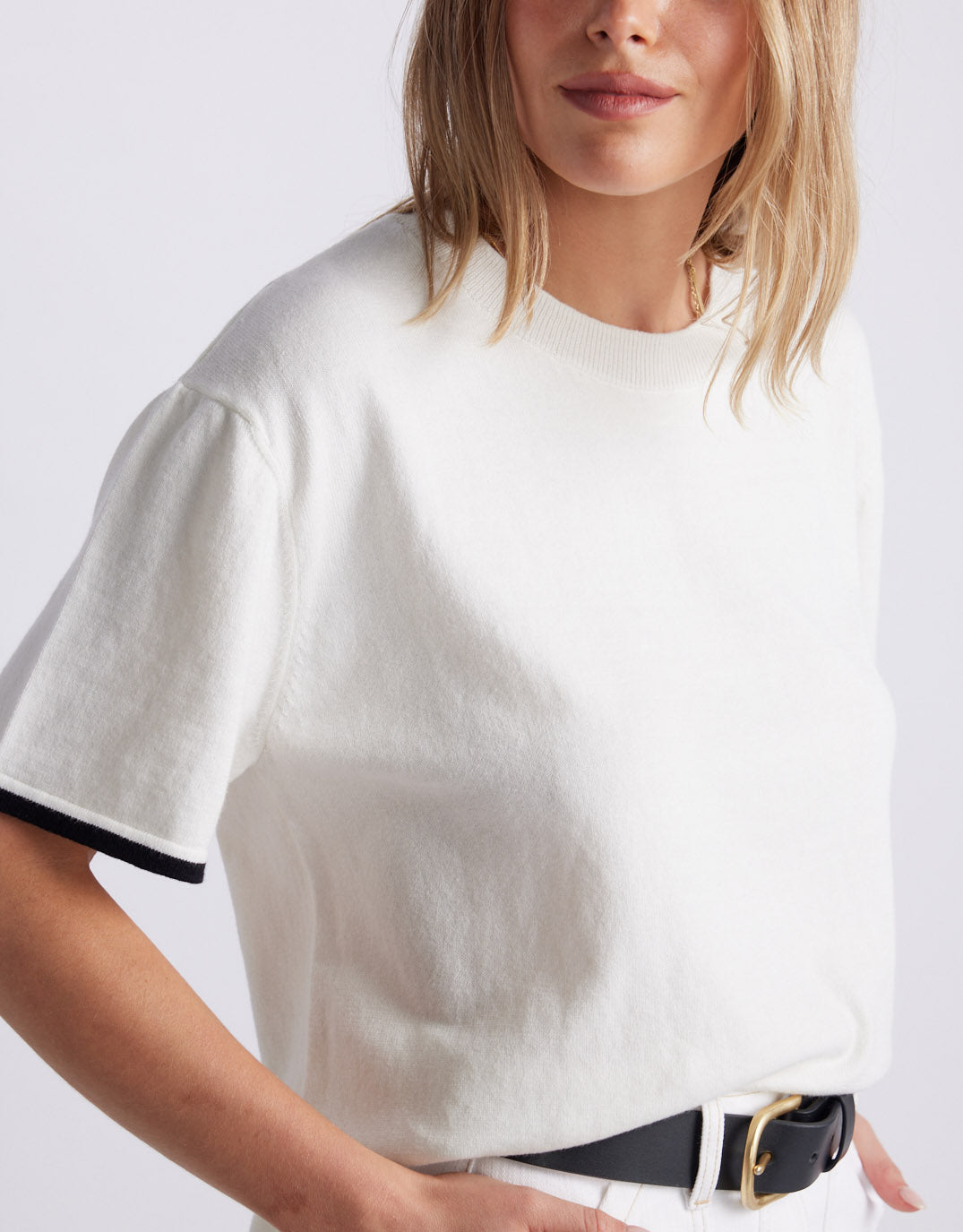 Frenchie Cotton Cashmere Tee - White
