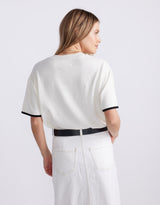 Frenchie Cotton Cashmere Tee - White