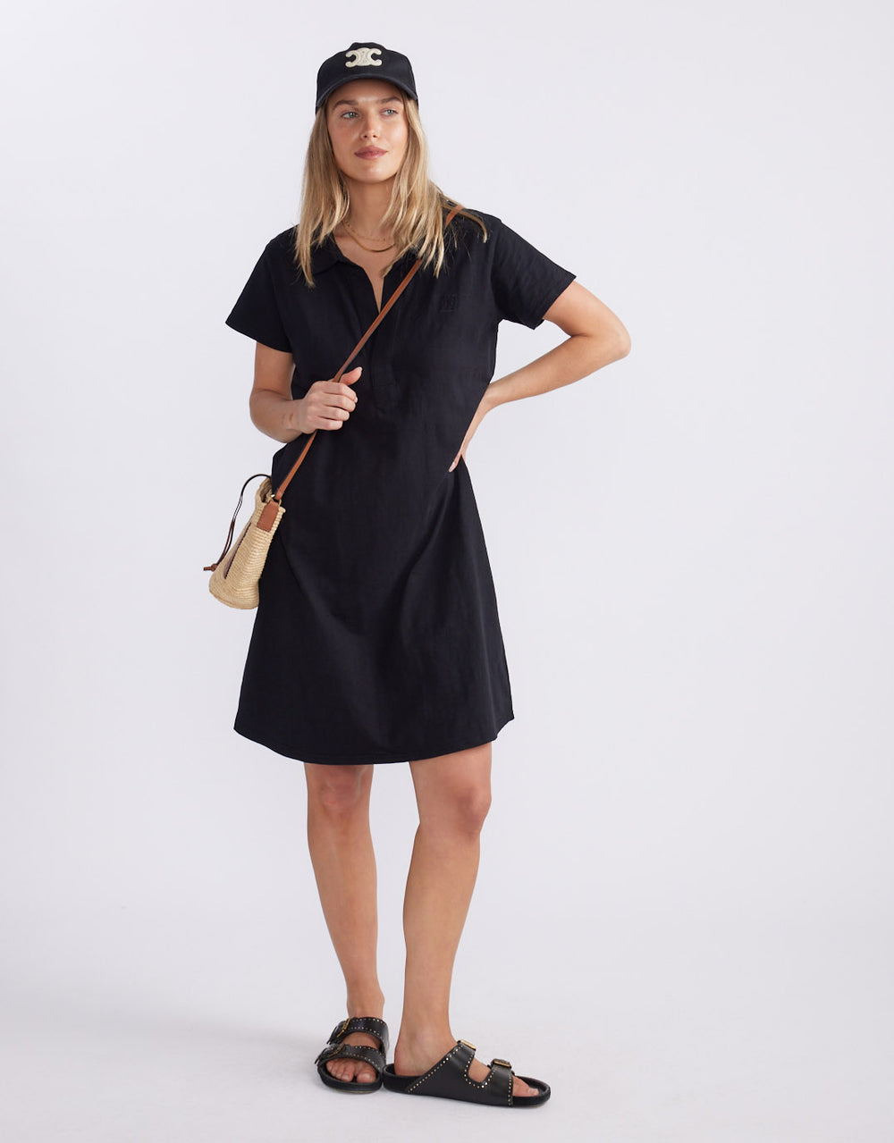 Olivia Polo Tee Dress - Black