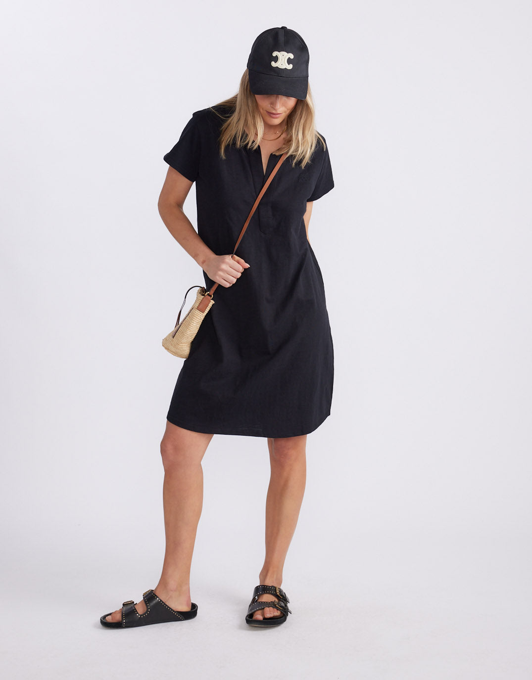 Olivia Polo Tee Dress - Black