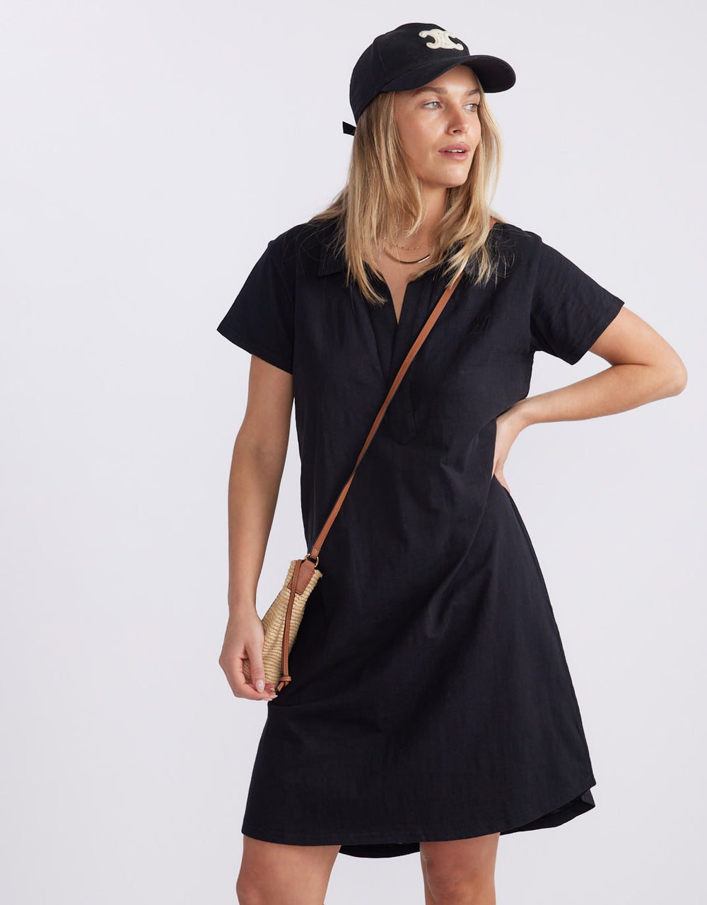 Olivia Polo Tee Dress - Black