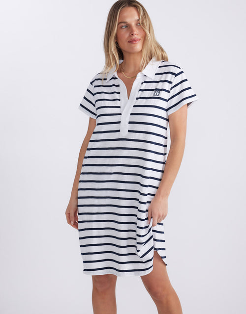 Olivia Polo Tee Dress - Navy/White Stripe