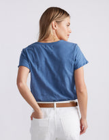 Original V Neck T-Shirt - Denim