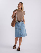Stevie Denim Skirt - Mid Wash