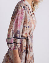 The Marrakesh 3/4 Sleeve Dress - Mosaic