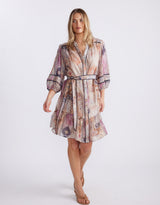 The Marrakesh 3/4 Sleeve Dress - Mosaic