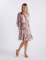 The Marrakesh 3/4 Sleeve Dress - Mosaic