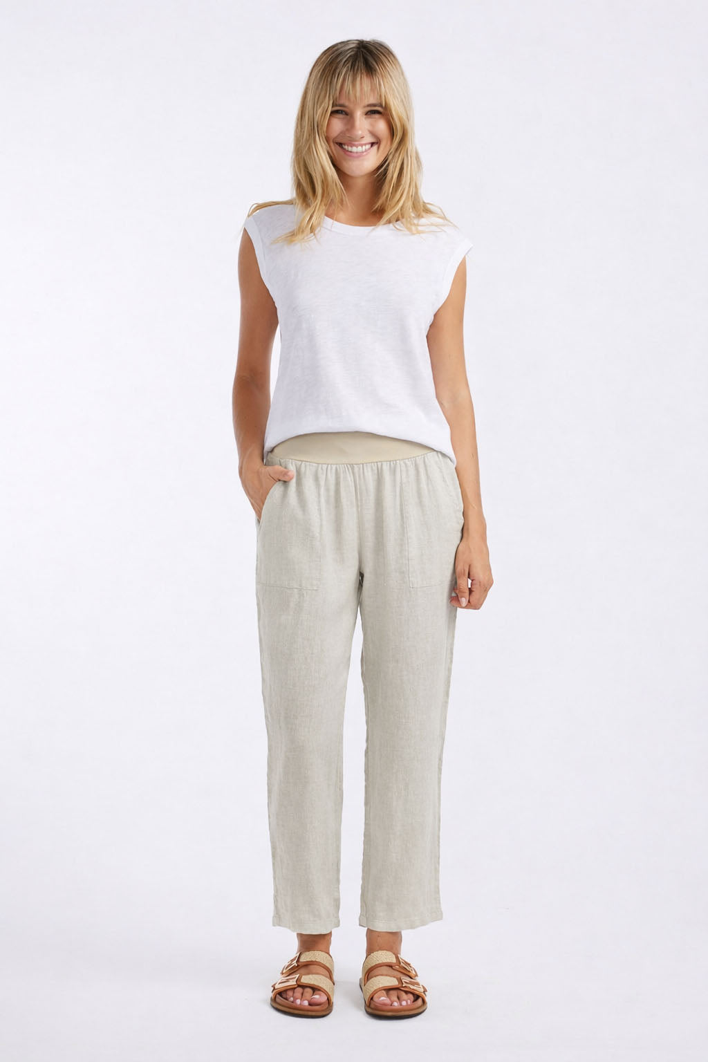 Sorrento Linen Pants - Beige