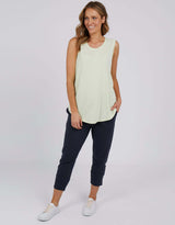 Elm - Cloud Scoop Tank - Lime Cream - White & Co Living Tees & Tanks